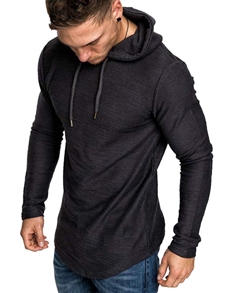 lexiart Mens Fashion Athletic Hoodies Sport Sweatshirt Solid Color Fleece Pullover black 3XL - Image 1